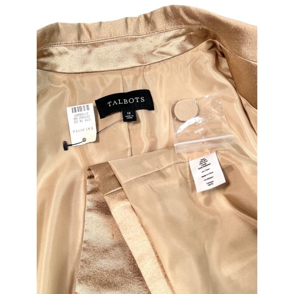 Talbots Womans Blazer Size 12 Gold Silk Wool 2012 - Picture 7 of 9